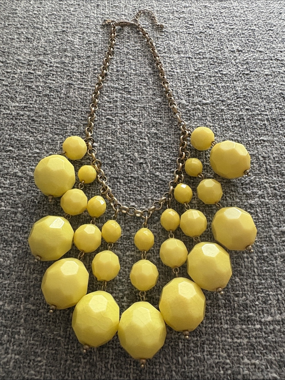 Yellow Multi-Bead Statement Bib Necklace